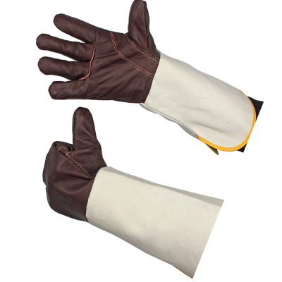 劳保手套 电焊手套 牛皮手套 加长加厚 耐磨隔热 防烫 焊接手套优
