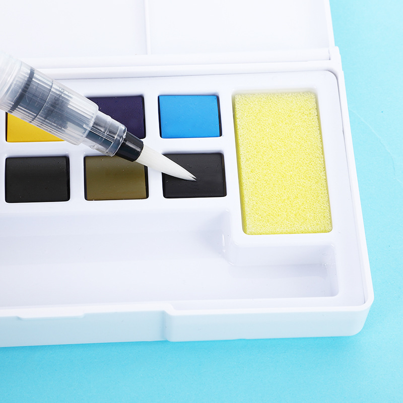 美术生儿童专用固体水彩颜料套装便携式水粉颜料水彩固体颜料批发