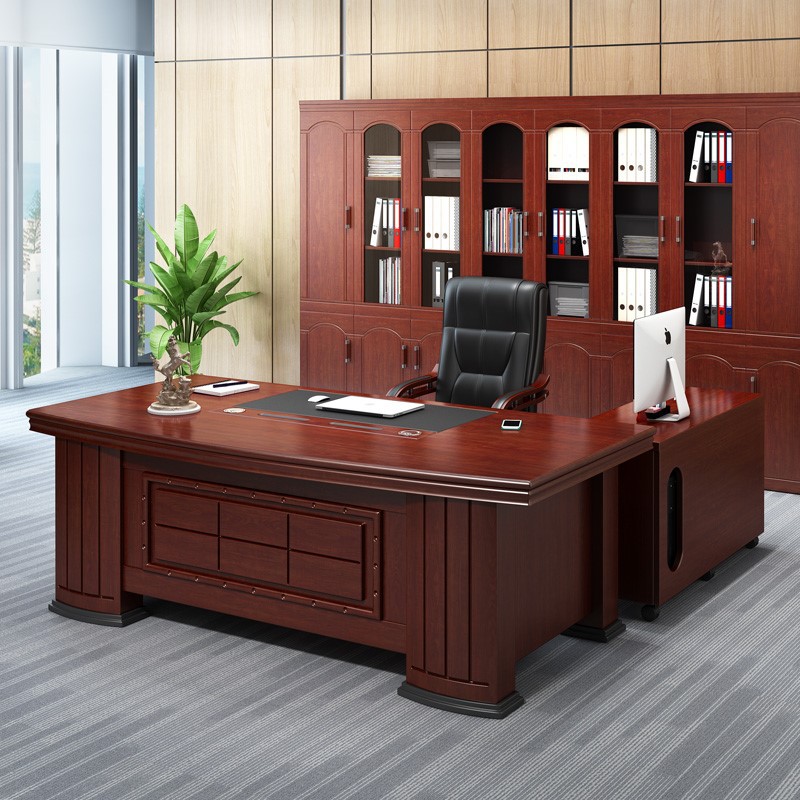 新中式老板桌大班台总裁桌椅组合简约现代全套办公室家具办公桌