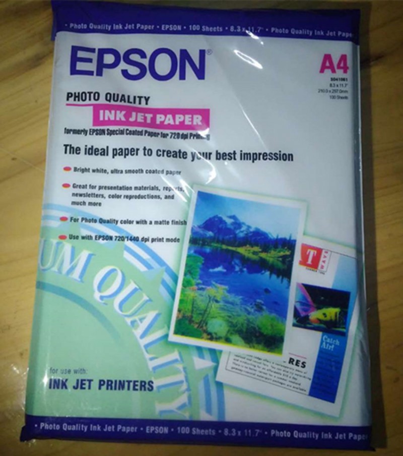 适用于EPSON打印用160克 135g A4 单面高光相纸 喷墨相片纸100张
