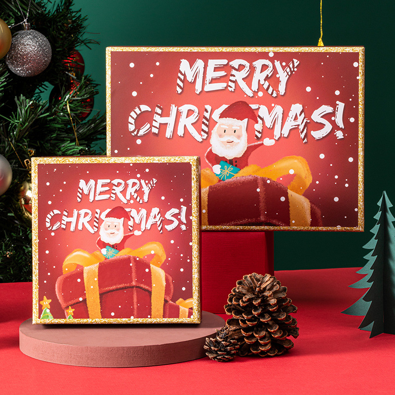 现货圣诞节礼物包装盒天地盖红色礼品盒平安夜苹果糖果礼盒厂家批