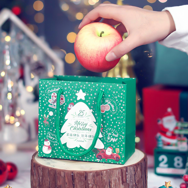 圣诞节平安果包装平安夜苹果礼盒礼品袋可装糖果平安果包装空盒子